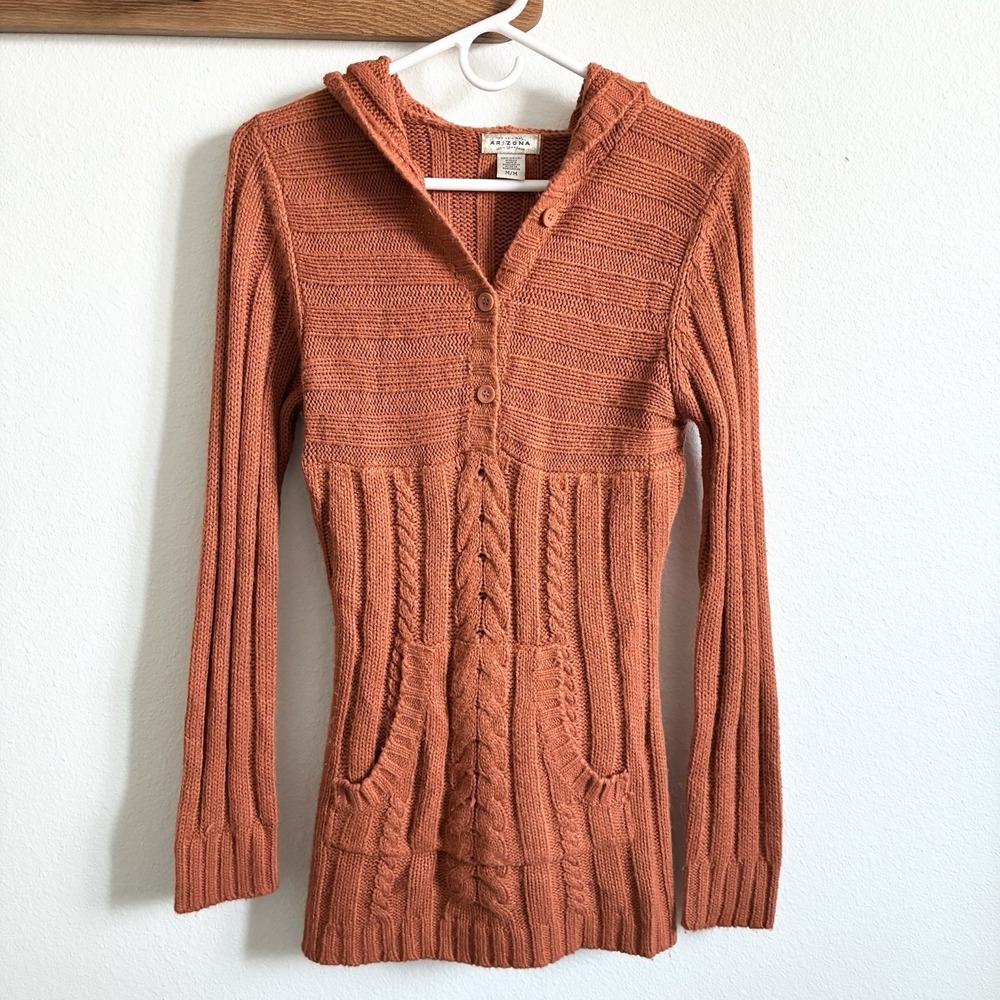 Y2K Arizona Jean Company Cable Knit Hooded Bella Swan Fairycore Sweater Medium